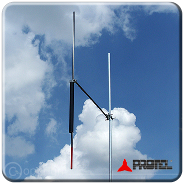 Omni-directional dipole antenna 50-87 MHz