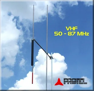 Omnidirectional antenna 2 elements 50-87 MHz
